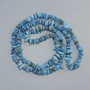 Beads Dyed Blue Mother-of-Pearl chips, diameter 10x2mm+-, length 80cm+- on fishing line