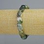 Moss Agate Bracelet natural stone tumbled, diameter 10x15mm+-, length 18cm+- (stretch)