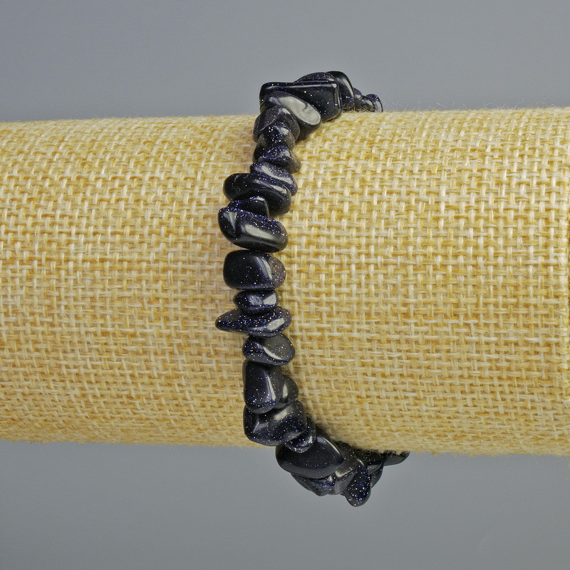 Aventurine Cairo Night Bracelet (synthetic) chips, diameter 8x4mm+-, length 18cm+- (stretch)