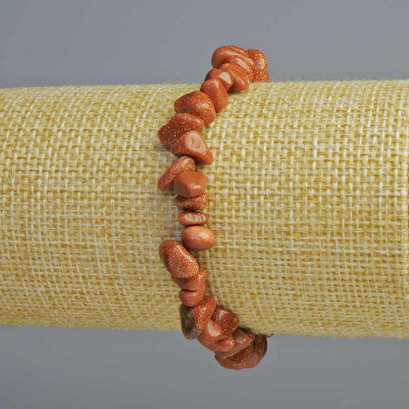 Aventurine Golden Sand Bracelet (synthetic) chips, diameter 8x5mm+-, length 18cm+- (stretch)