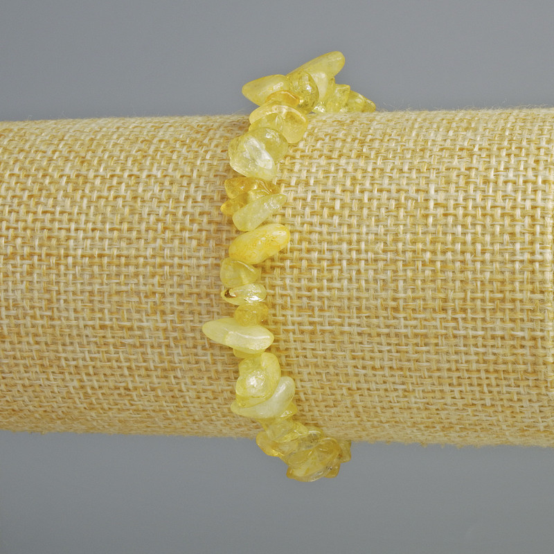 Citrine Bracelet natural stone chip, diameter 8x3mm+-, length 18cm+- (stretch)