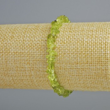 Chrysolite Bracelet natural stone chip, diameter 6x4mm+-, length 18cm+- (stretch)