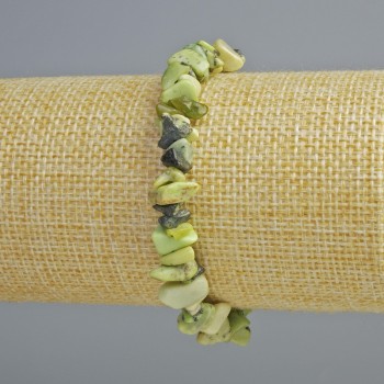 Serpentine Bracelet natural stone chip, diameter 8x4mm+-, length 18cm+- (stretch)