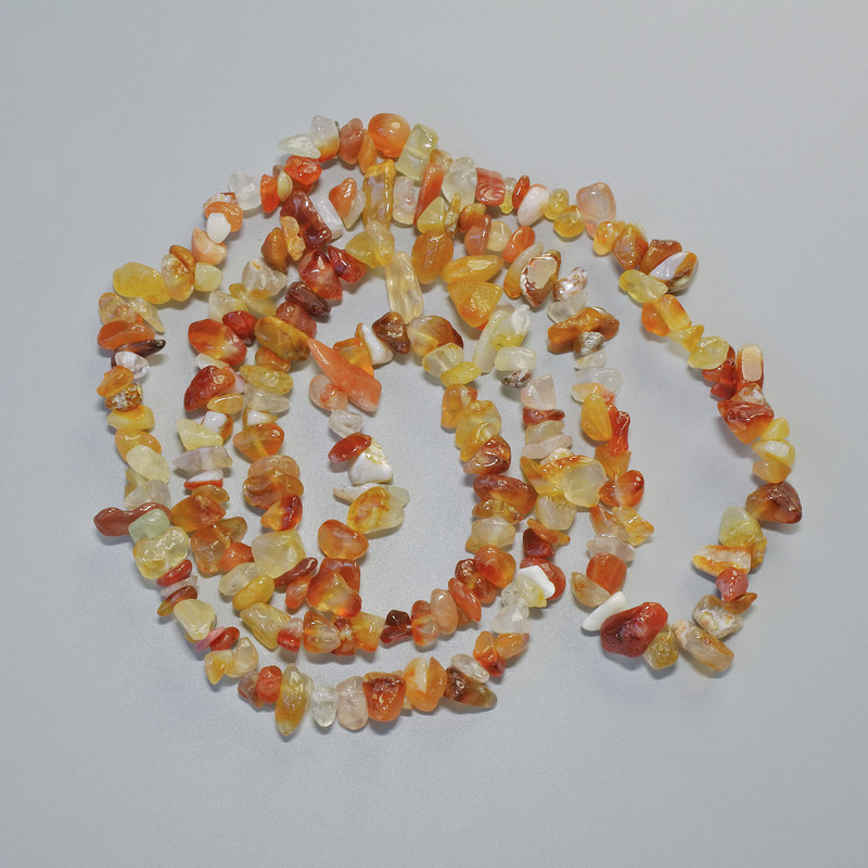 Carnelian Beads natural stone chip, diameter 9x4mm+-, length 80cm+- on fishing line