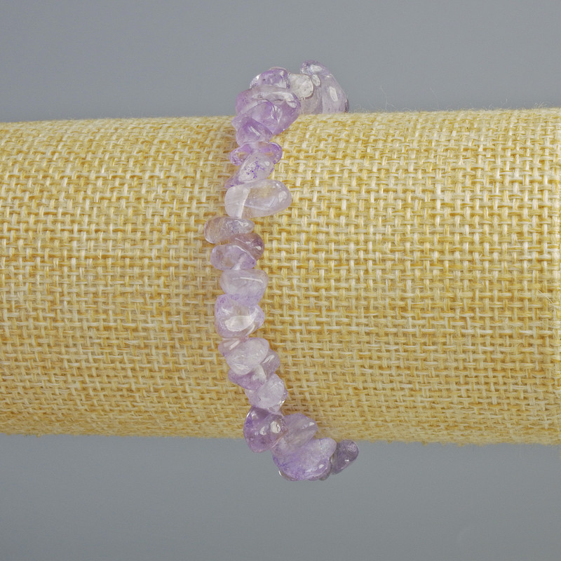 Lavender Amethyst Bracelet natural stone chip, diameter 8x4mm+-, length 18cm+- (stretch)