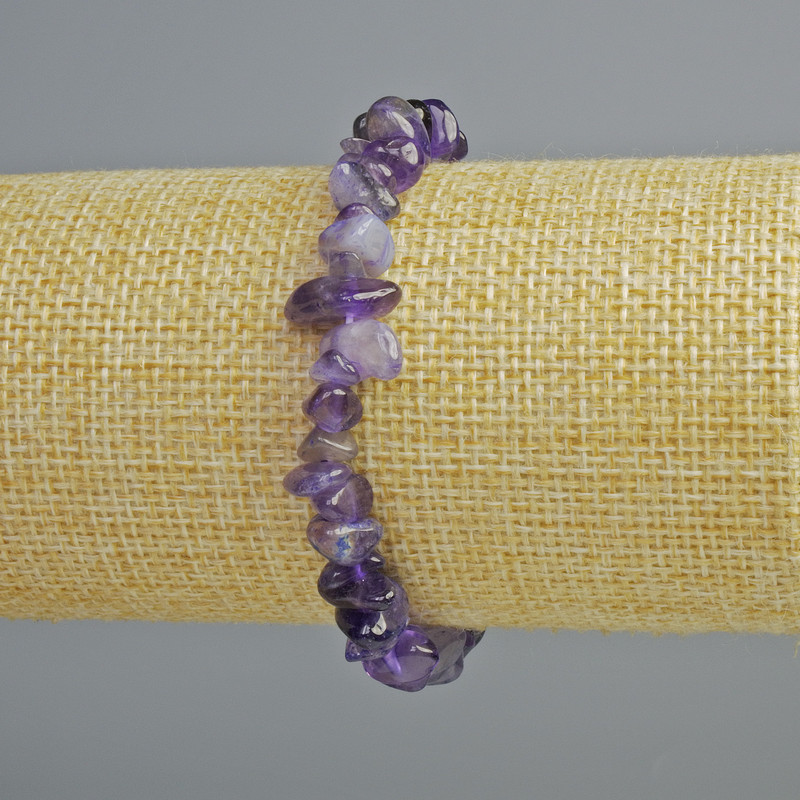 Amethyst Bracelet natural stone chip, diameter 8x4mm+-, length 18cm+- (stretch)