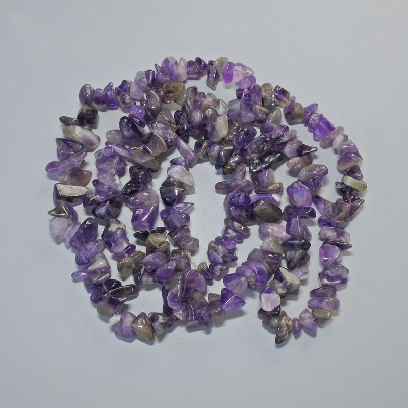 Amethyst Natural Stone Chip Beads, 13x5mm+/- Diameter, 84cm+/- Length on Fishing Line