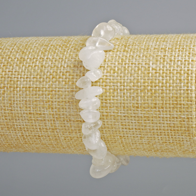 Rock Crystal Natural Stone Chip Bracelet, 8x4mm+/- Diameter, 18cm+/- Length (Stretch)