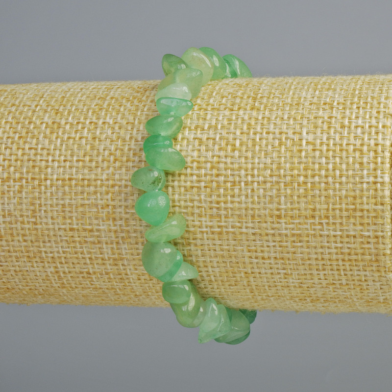Jade Natural Stone Chip Bracelet, 8x4mm+/- Diameter, 18cm+/- Length (Stretch)