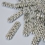 5-Strand Spacer Bead, 17x4.5mm+/-, 1.2mm Hole, Silver-Tone Metal, 28pcs+