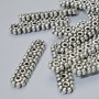 6-Strand Spacer Bead, 20x4.5mm+/-, 1.2mm Hole, Silver-Tone Metal, 16pcs+