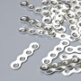 4-Strand Bar Spacer, 14x3.5mm+/-, 1.4mm Hole, Pack of 50, Silver-Tone Metal