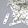 3-Strand Bar Spacer, 17x3.5mm+/-, 1.4mm Hole, Pack of 50, Silver-Tone Metal