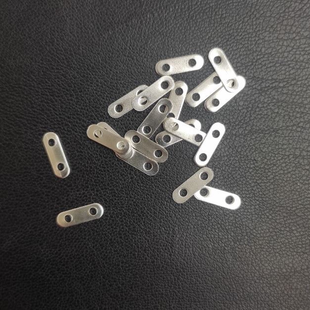 2-Strand Bar Spacer, 11x3.5mm+/-, 1.6mm Hole, Pack of 50, Silver-Tone Metal