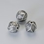 Finding Bead Insert, Diameter 9.5x9mm+/-, Hole Diameter 1.7mm, Silver-Tone Metal, 1pc