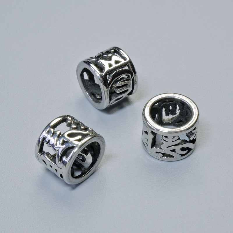 Jewellery Findings Insert Bead, diameter 6.5x8mm +/-, hole diameter 5.9mm, silver-tone metal, 1pc