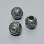 Jewellery Findings Insert Bead Zodiac Sign "Scorpio", diameter 9x10mm +/-, hole diameter 4.3mm, dark silver-tone metal, 1pc