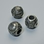 Jewellery Findings Insert Bead Zodiac Sign "Aquarius", diameter 9x10mm +/-, hole diameter 4.3mm, dark silver-tone metal, 1pc