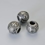 Findings bead insert Zodiac Sign "Libra", diameter 9x10mm+/-, hole diameter 4.3mm, dark silver metal colour, 1pc