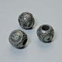 Jewellery Findings Insert Bead Zodiac Sign "Cancer", diameter 9x10mm +/-, hole diameter 4.3mm, dark silver-tone metal, 1pc