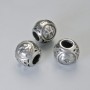 Jewellery Findings Insert Bead Zodiac Sign "Pisces", diameter 9x10mm +/-, hole diameter 4.3mm, silver-tone metal, 1pc