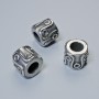 Bead spacer finding, diameter 9x9mm+/-, hole diameter 4.8mm, silver-coloured metal, 1pc