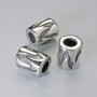 Bead spacer finding, diameter 12x9.5mm+/-, hole diameter 5mm, silver-coloured metal, 1pc