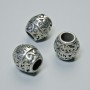 Bead spacer finding, diameter 11x11mm+/-, hole diameter 4.8mm, silver-coloured metal, 1pc