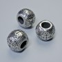 Bead spacer finding, diameter 10x13mm+/-, hole diameter 5.6mm, silver-coloured metal, 1pc