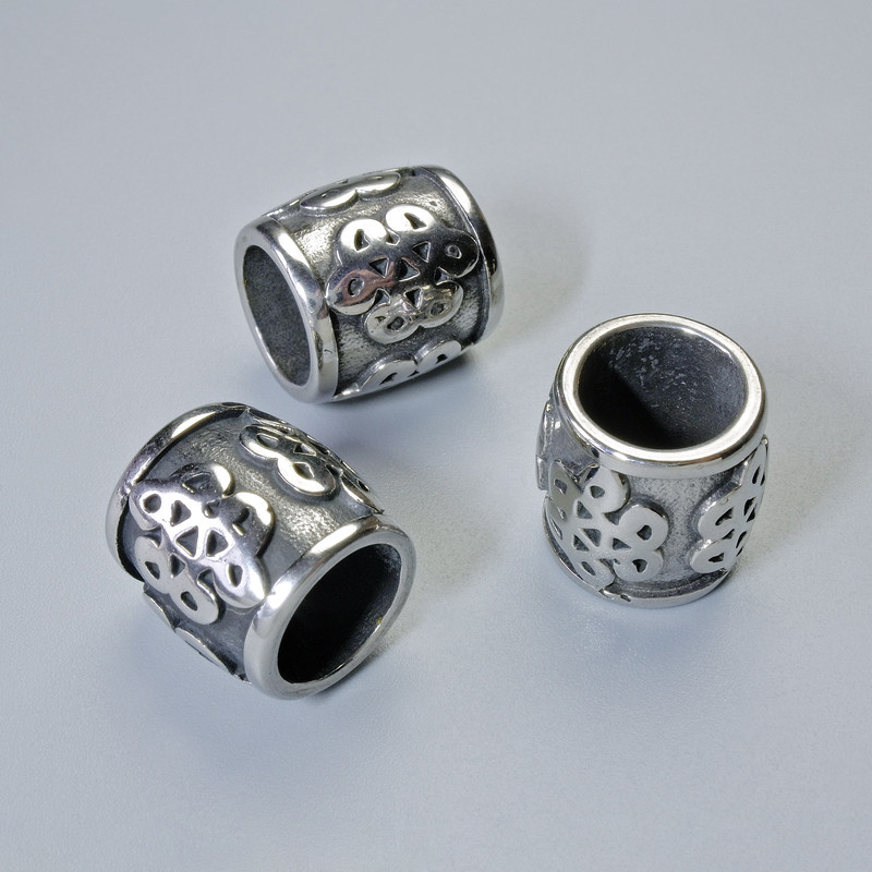 Bead spacer finding, diameter 13x12.5mm+/-, hole diameter 8.4mm, silver-coloured metal, 1pc