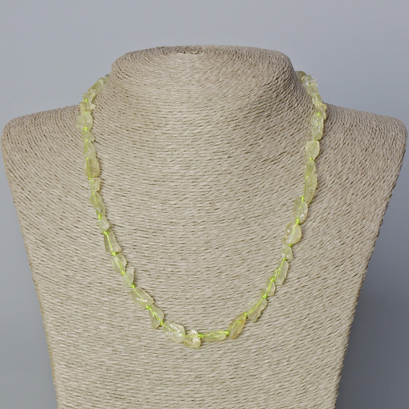 Citrine-Look Quartz Necklace Natural Stone Tumbled, Diameter 6x7mm+/-, Length 45-47cm+