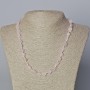 Rose Quartz Necklace Natural Raw Stone Tumbled, Diameter 8x10 to 12x17mm+/-, Length 45-49cm+