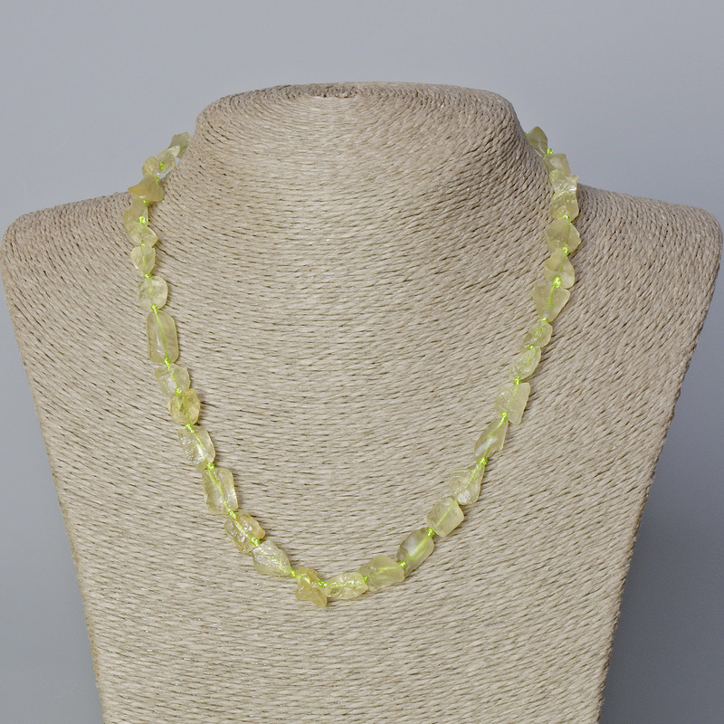 Citrine-Look Quartz Necklace Natural Stone Tumbled, Diameter 9x10mm+/-, Length 45-48cm+