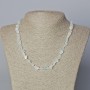 Rock Crystal & Aquamarine Necklace Natural Raw Stone Tumbled, Diameter 6x8mm+/-, Length 45-48cm+