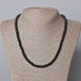 Shungite (Artificial) Necklace Smooth Rondelle, Diameter 6x3mm+/-, Length 45-48cm+