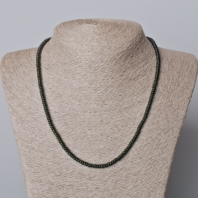 Green Aventurine Necklace Synthetic Smooth Rondelle, Diameter 4x2mm+/-, Length 45-48cm+