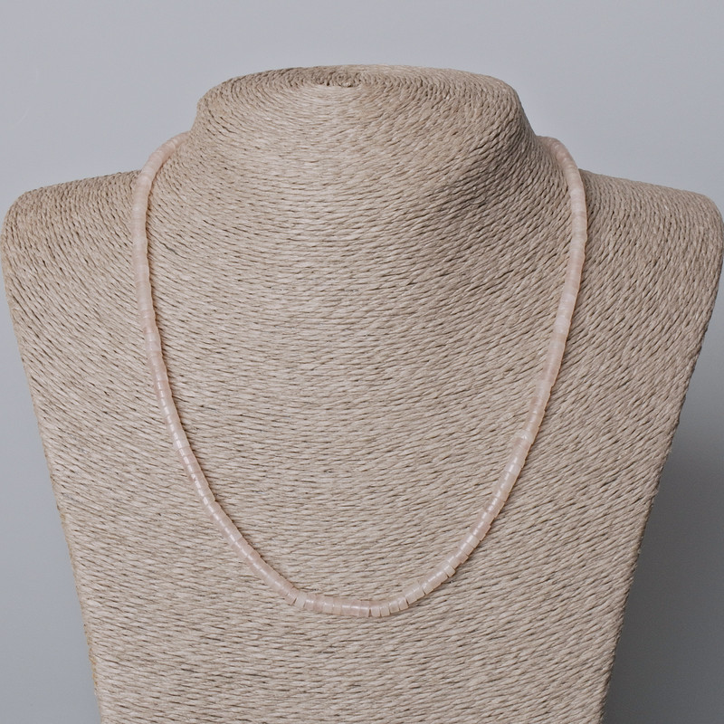 Rose Quartz Necklace Natural Stone Chip-Cut, Diameter 4x2mm+/-, Length 45-48cm+