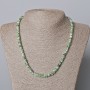 Moss Agate Necklace Smooth Rondelle, Diameter 6x2.5mm+/-, Length 45-49cm+