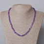 Amethyst Necklace Natural Stone Faceted Cube, Diameter 5.5mm+-, Length 45-49cm+
