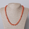 Red Jasper Necklace, Natural Stone Faceted Cube, Diameter 7.5mm+/-, Length 45-49cm+
