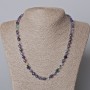Fluorite Necklace, Natural Stone Faceted Cube, Diameter 6mm+/-, Length 45-49cm+