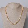 Selenite Necklace, Natural Stone Faceted Cube, Diameter 7.5mm+/-, Length 45-49cm+