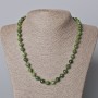 Jadeite Necklace, natural stone, smooth round beads, diameter 8mm+/-, length 45-49cm+
