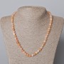 Toned Quartz Necklace, smooth round beads, diameter 6.5mm+/-, length 45-48cm+