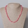 Tourmalite Necklace (Artificial), smooth round beads, diameter 6.5mm+/-, length 45-48cm+
