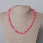 Tourmalite Necklace (Artificial), smooth round beads, diameter 8mm+/-, length 45-48cm+