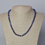Blue Cat's Eye Necklace, natural stone, smooth round beads, diameter 6mm+/-, length 45-48cm+