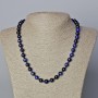 Blue Cat's Eye Necklace, natural stone, smooth round beads, diameter 8.5mm+/-, length 45-48cm+