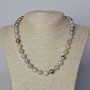 Dragon Vein Agate Necklace, smooth round beads, diameter 10.5mm+/-, length 45-48cm+