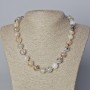 Dragon Vein Agate Necklace, smooth round beads, diameter 12mm+/-, length 45-48cm+